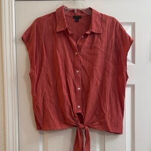 Women's Button-Up Tie-Front Top